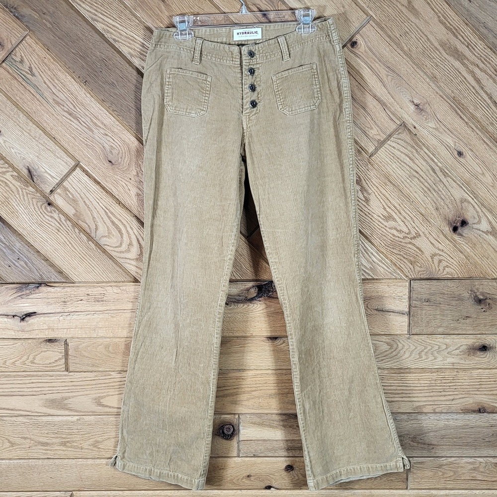 Hydraulic Corduroy Pants Womens 5/6 Button Fly Bootcut Tan
